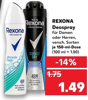 Kaufland Rexona Deospray 150 ml Dose Angebot