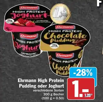 Hit Ehrmann High Protein Pudding o Joghurt 200g Angebot