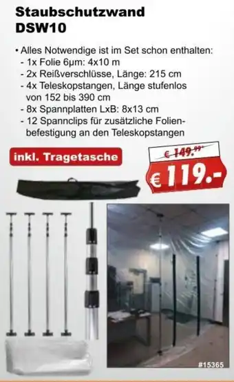 Stabilo Fachmarkt Staubschutzwand DSW10 Angebot