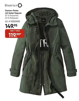 Galeria District Damen Parka mit fester Kapuze Angebot