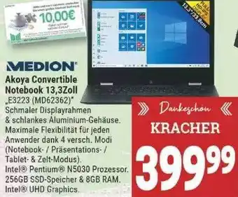 Marktkauf Medion Akoya Convertible Notebook 13.3zoll „e3223 (md62362)“ Angebot