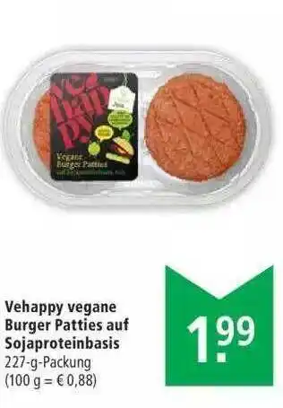 Marktkauf Vehappy Vegane Burger Patties Auf Sojaproteinbasis Angebot