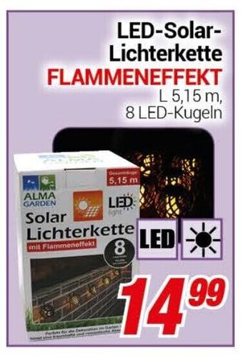 CENTERSHOP LED Solar Lichterkette Flammeneffekt Angebot