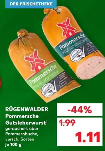 Kaufland Rügenwalder Pommersche Gutsleberwurst 100 g Angebot