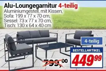 CENTERSHOP Alu Loungegarnitur 4 teilig Angebot