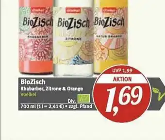 Pro Biomarkt Biozisch Rhabarber, Zitrone & Orange Voelkel Angebot