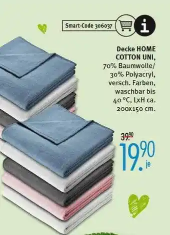 Trends Möbel Decke Homme Cotton Uni Angebot