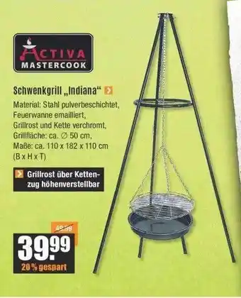 V Baumarkt Activa Mastercook Schwenkgrill „indiana“ Angebot