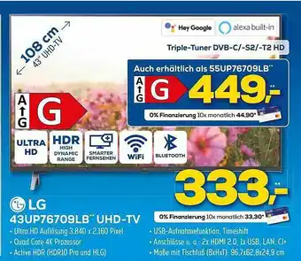 Euronics XXL Lg 43up73709lb Uhd-tv Angebot