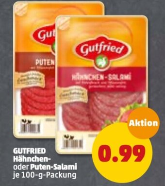 PENNY Gutfried Hähnchen oder Puten Salami 100 g Angebot