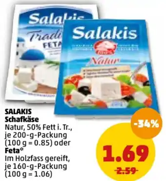 PENNY Salakis Schafkäse 200 g oder Feta 160 g Angebot