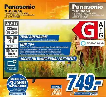 expert Techno Land Panasonic Tx-49 Jxw 944 Tx-55 Jxw 944 Angebot