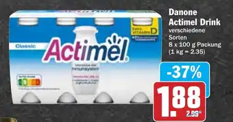 Hit Danone Actimel Drink 8*100 g Angebot