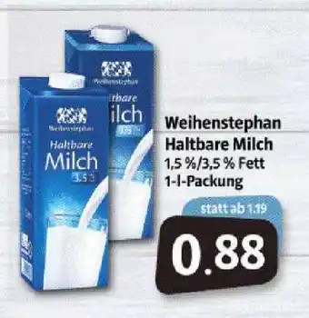 Markant Markt Weihenstephan Haltbare Milch 1L Angebot