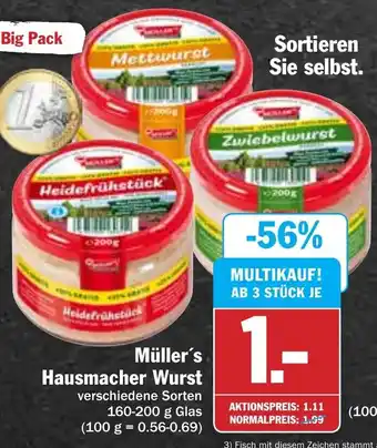 Hit Muller's Hausmacher Wurst  160/200 g Angebot