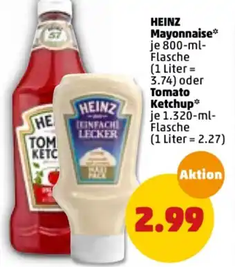 PENNY Heinz Mayonnaise 800 ml oder Tomato Ketchup 1320 ml Angebot
