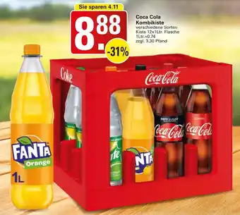 WEZ Coca Cola Kombikiste 12x1L Flasche Angebot