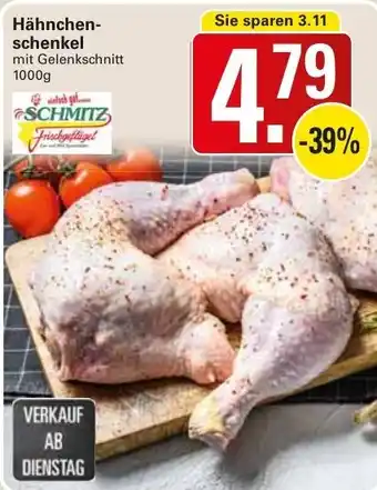 WEZ Hähnchenschenkel 1000g Angebot