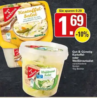 WEZ Gut & Günstig Kartoffel oder Weißkrautsalat 1kg Becher Angebot