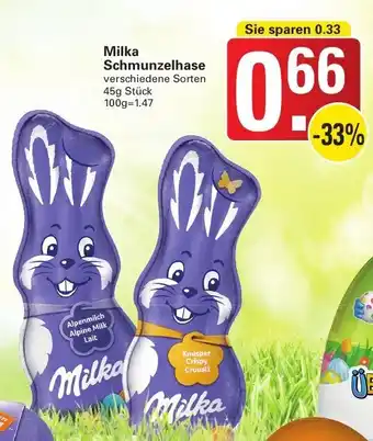 WEZ Milka Schmunzelhase 45g Stück Angebot