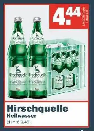 Benz Getränke Hirschquelle Heilwasser Angebot