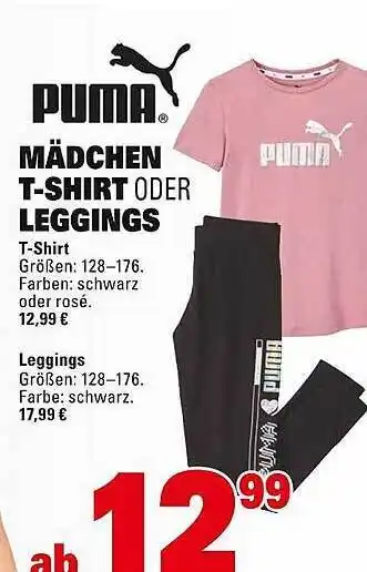 E-Center Puma Mädchen T-Shirt Oder Leggings Angebot