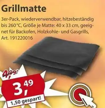 Sonderpreis Baumarkt Grillmatte Angebot