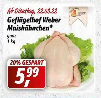 Simmel Geflügelhof Weber Maishähnchen Angebot