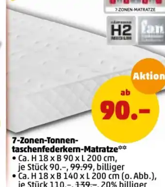 PENNY 7 Zonen Tonnentaschenfederkern Matratze Angebot