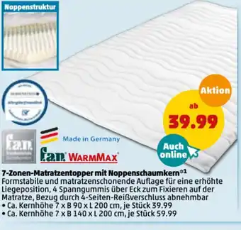 PENNY 7 Zonen Matratzentopper mit Noppenschaumkern Angebot