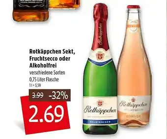 Kupsch Rotkäppchen Sekt, Fruchtsecco Oder Alkoholfrei 0,75L Angebot