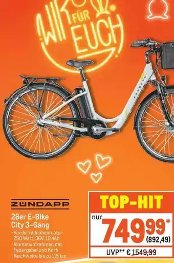 METRO 28er Ebike City 3gang Angebot