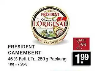 Edeka Zurheide Président Camembert 250g Angebot