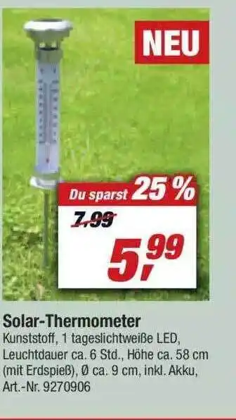 toom Baumarkt Solar Thermometer Angebot