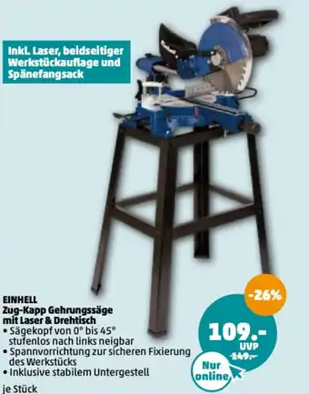 PENNY Einhell Zug Kapp Gehrungssäge mit Laser & Drehtisch Angebot