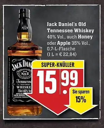 Scheck-in-Center Jack Daniel's Old Tennessee Whiskey Auch Honey Oder Apple Angebot