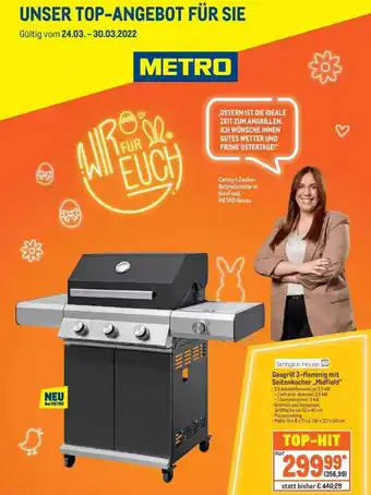 METRO Gasgrill 3-flammig Mit Seitenkocher „midfield“ Angebot