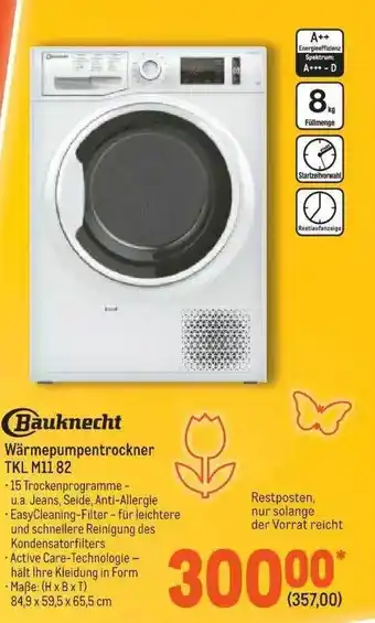 METRO Bauknecht Wärmepumpentrockner Tkl M11 82 Angebot