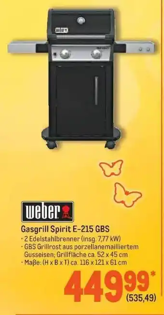 METRO Weber Gasgrill Spirit E-215 Gbs Angebot