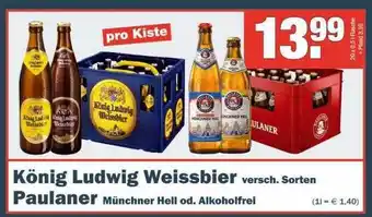 Sobi Getränkemarkt König Ludwig Weissbier, Paulaner Angebot