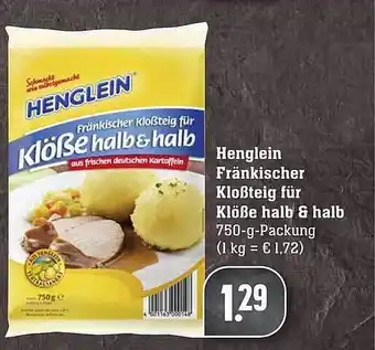 Scheck-in-Center Henglein Fränkischer Kloßteig Für Kloße Halb & Halb Angebot