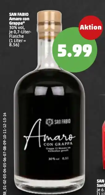 PENNY San Fabio Amaro con Grappa 0,7 L Angebot