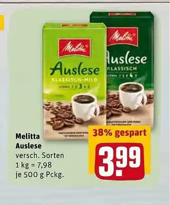 REWE Melitta Auslese Angebot