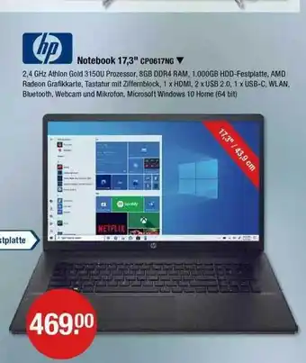 V Markt Hp Notebook 17,3'' CP0617NG Angebot