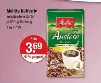 V Markt Melitta Kaffee Angebot