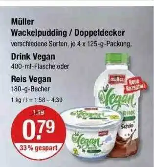 V Markt Müller Wackelpudding Oder Doppeldecker, Drink Vegan Oder Reis Vegan Angebot