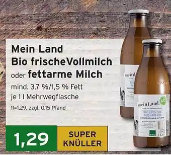 CAP Markt Bio Frische Vollmilch Oder Fettarme Milch Angebot