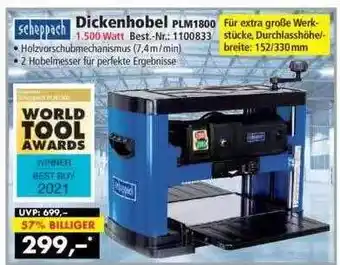 Norma24 Scheppach Dickenhobel Plm1800 Angebot