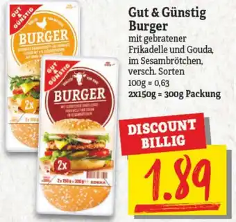 NP Discount Gut & Günstig Burger 300g Packung Angebot