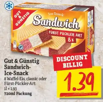 NP Discount Gut & Günstig Sandwich Ice Snack 720ml Packung Angebot